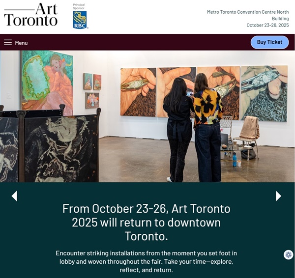 click to enlarge- double click to reduce 121 galleries at Art Toronto 2025 CANADA - October 23 > 26, 2025 @ArtToronto