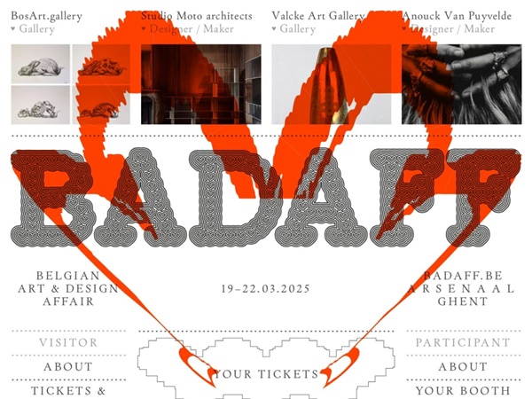 66 galleries at BADAFF Belgian Art & Design Affair 2025 Ghent BELGIUM - 20 > 23 March, 2025  @belgianartanddesignaffair