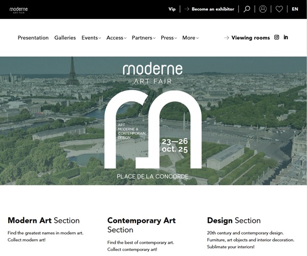46 galleries at moderne ART FAIR 2025, Paris FRANCE - 23 > 26 October, 2025 @moderneartfair