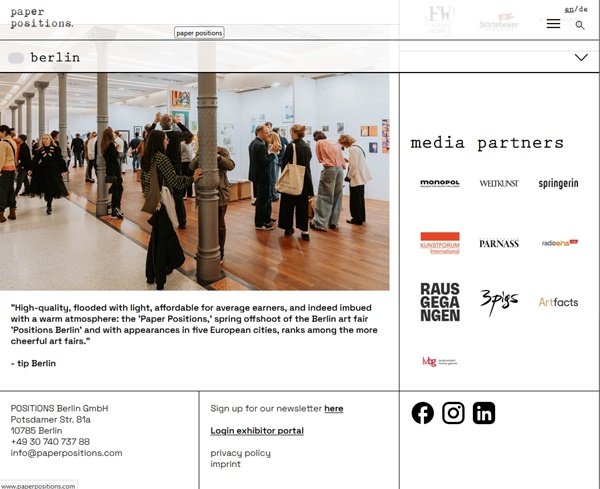 65 galleries at paper positions Berlin 2025 GERMANY - 1 > 4 May 2025 @positionsberlin