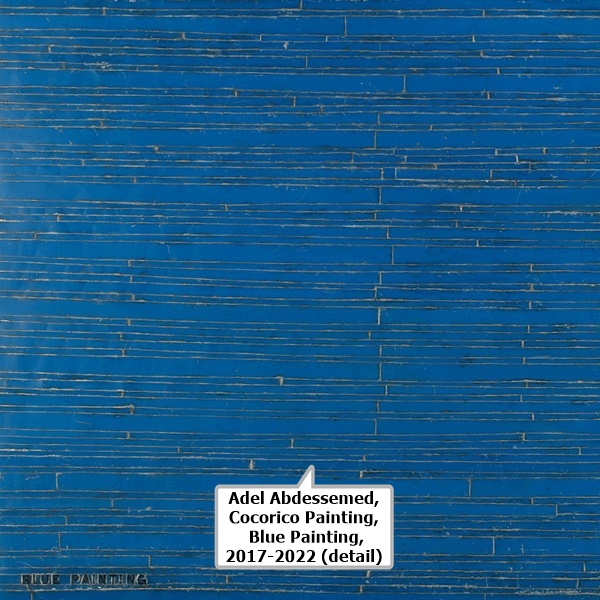 Adel Abdessemed, Cocorico Painting, Blue Painting, 2017-2022 (detail)